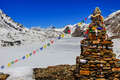 	Frozen Himalayan Lake Along The Trek