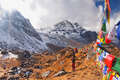 Tibetan Flags At Annapurna Base Camp 4200m